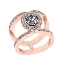 2.30 Ctw SI2/I1 Diamond 14K Rose Gold Bridal Wedding Halo Ring