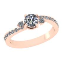 0.80 Ctw SI2/I1 Diamond 14K Rose Gold Engagement/Wedding Ring