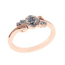 0.66 Ctw VS/SI1 Diamond Prong Set 14K Rose Gold Engagement Ring