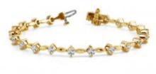 14K YELLOW GOLD 1 CTW G-H I1/I2 CLASSIC DIAMOND LINK BRACELET