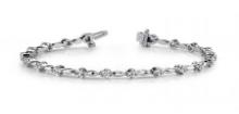 14K WHITE GOLD 1 CTW G-H I1/I2 TEARDROP LINK DIAMOND BRACELET