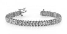 14KT WHITE GOLD 3 CTW G-H VS2/SI1 TRIPLE ILLUSION DIAMOND BRACELET