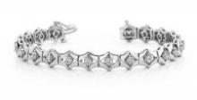 14KT WHITE GOLD 1 CTW G-H SI2/SI3 FLOATING DIAMOND BOX DIAMOND BRACELET