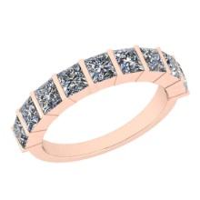 0.90 Ctw Diamond 14k Rose Gold Eternity Band Ring