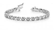 14KT WHITE GOLD 1 CTW G-H VS2/SI1 X AND O DIAMOND BRACELET