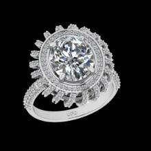 4.42 Ctw SI2/I1 Diamond 18K White Gold Engagement Ring