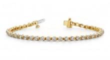 14K YELLOW GOLD 2 CTW G-H I1/I2 CLASSIC PRONG SET DIAMOND TENNIS BRACELET