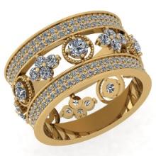 2.15 Ctw SI2/I1 Diamond 14K Yellow Gold Men's Band Ring