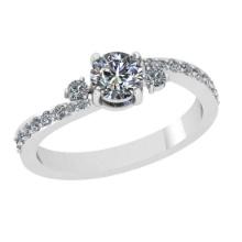 0.80 Ctw SI2/I1 Diamond 14K White Gold Engagement/Wedding Ring