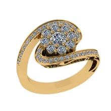 1.22 Ctw VS/SI1 Diamond Prong Set 14K Yellow Gold Engagement Ring