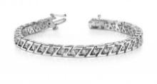 14KT WHITE GOLD 1 CTW G-H VS2/SI1 Z LINK DIAMOND TENNIS BRACELET