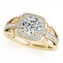 CERTIFIED 18K YELLOW GOLD 1.17 CTW J-K/VS-SI1 DIAMOND HALO ENGAGEMENT RING