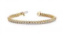 14K YELLOW GOLD 1 CTW G-H VS2/SI1 SCOOP LINK DIAMOND TENNIS BRACELET