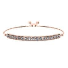 0.50 Ctw SI2/I1 Diamond Prong Set 14K Rose Gold Slide Bracelet