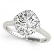 CERTIFIED PLATINUM 1.16 CTW J-K/VS-SI1 DIAMOND HALO ENGAGEMENT RING