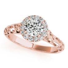 CERTIFIED 18K ROSE GOLD 1.11 CTW J-K/VS-SI1 DIAMOND HALO ENGAGEMENT RING