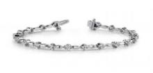 14K WHITE GOLD 1 CTW G-H SI2/SI3 TEARDROP LINK DIAMOND BRACELET