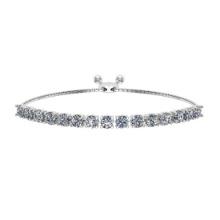 0.67 Ctw SI2/I1 Diamond Prong Set 14K White Gold Slide Bracelet