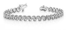 14KT WHITE GOLD 1 CTW G-H VS2/SI1 S LINK DIAMOND BRACELET