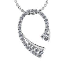 0.54 Ctw SI2/I1 Diamond 14K White Gold Necklace