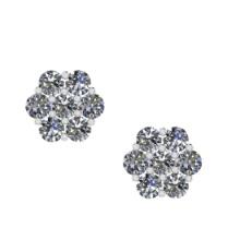 1.40 CtwVS/SI1 Diamond 14K White Gold Stud Earrings ALL DIAMOND ARE LAB GROWN