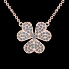 1.01 CtwVS/SI1 Diamond 14K Rose Gold Necklace (ALL DIAMOND ARE LAB GROWN)