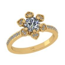 1.12 Ctw VS/SI1 Diamond 10K Yellow Gold Engagement Halo Ring