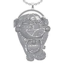 11.44 Ctw VS/SI1 Diamond 10K White Gold Hip Hop Style Necklace (ALL DIAMOND ARE LAB GROWN )