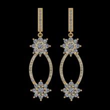 1.88 Ctw VS/SI1 Diamond 10K Yellow Gold Dangling Earrings