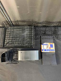 Qienrrae Dish Drying Racks for Kitchen Counter, Stainless Steel 2 Tier Black Dish Dryer Rack with