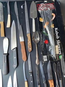 Lot Of Knifes & Kitchen Attachments