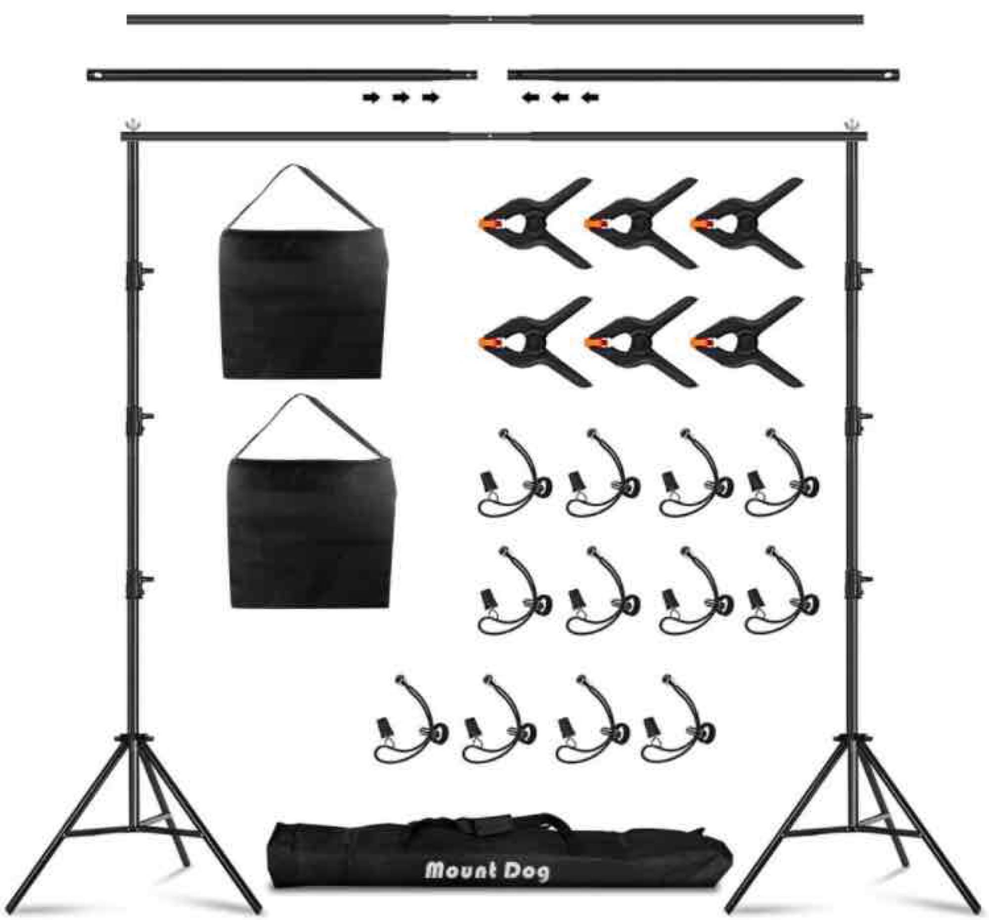 Backdrop Stand, 8.5x10Ft MountDog Photography Backdrop Support System Kit