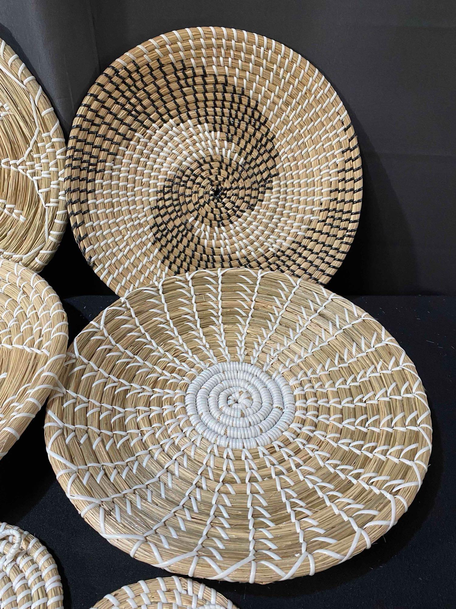 Set of 11 Handcrafted Boho Wall Basket Decor