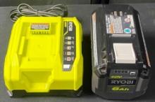 RYOBI 40V LITHIUM Charger and Battery
