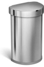 simplehuman 45 Liter / 12 Gallon Semi-Round Automatic Sensor Trash Can
