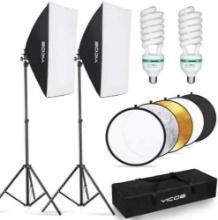YICOE Softbox Lighting Kit with 60 cm Reflector Professional Continuous Studio Photography