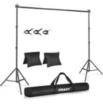 EMART Backdrop Stand 10x7ft(WxH) Photo Studio Adjustable Background Stand Support Kit with 2