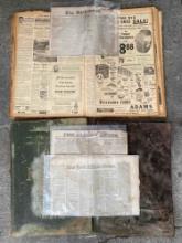 Lot of newspaper memorabilia and Atlas