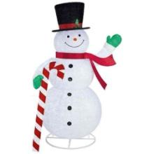 9? Pop-Up Snowman With Candy Cane And Lights
