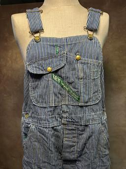 Vintage Key Imperial Railroad Striped Overalls