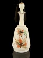 Vintage Satin Glass Hand Painted Perfume Bottle