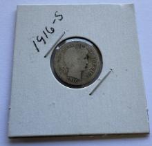 1916-S BARBER DIME COIN