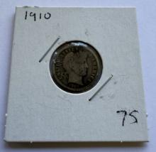 1910 BARBER DIME COIN