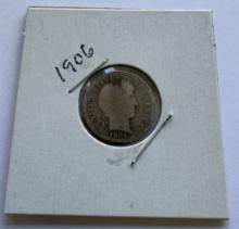 1906 BARBER DIME COIN