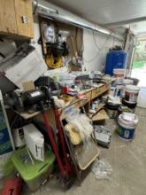 LOTS OF TOOLS, HOME HARDWARE ITEMS. INCLUDING BENCHES - IT DOES NOT INCLUDE THE TANK