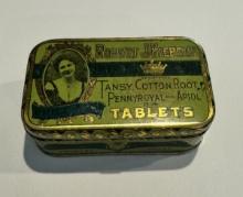 Art Nouveau Quack Medicine Tin Pretty Girl Antique c 1910s Robert J Pierce
