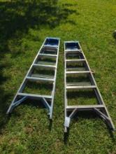 2 Werner aluminum 6' step ladders
