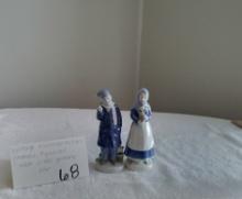 VINTAGE KUNSTPOZELLAN ILENAU FIGURINES MADE IN EAST GERMANY PAIR