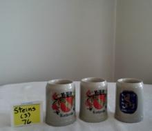 FIDELITAS KARSRUHE EARLY GERMAN STEINS (SET OF 3) SEE PHOTO