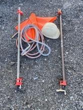 Clamps, Hose, and Hard Hat